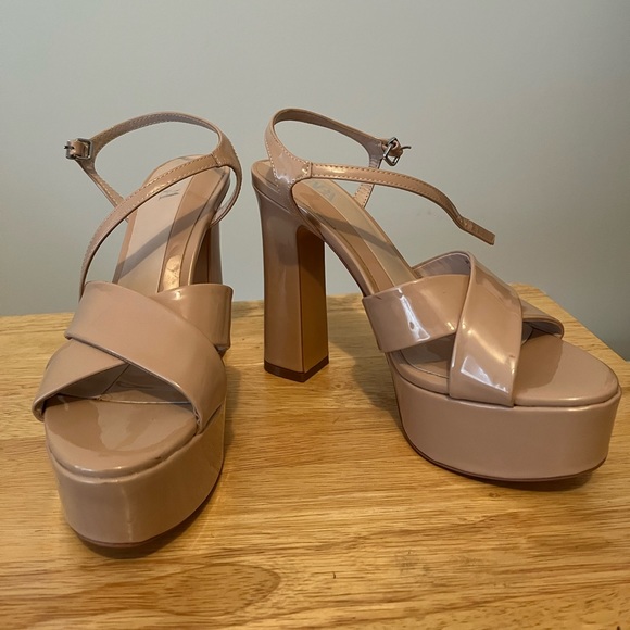 Zara Crossover Platform Heels🤍 Worn Once! Size 7.5 - Picture 3 of 6